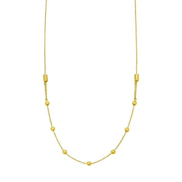 14K Yellow Gold Adjustable Bead Link Necklace