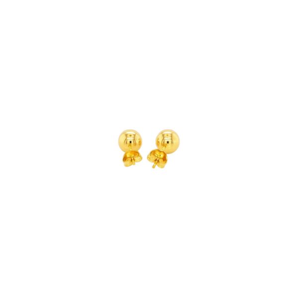 14k Yellow Gold Round Stud Earrings (6.0 mm) - alternate view 3