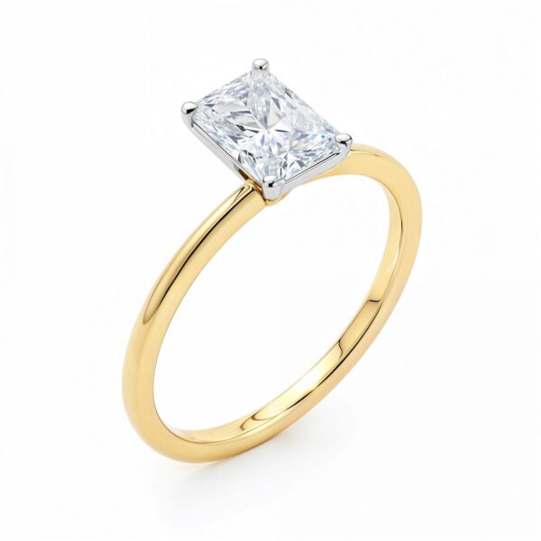 1.50Ct Radiant Lab Grown IGI G/VS1 Diamond Ring in 14K Yellow Gold - alternate view 2