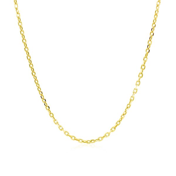 Sterling Silver Yellow Gold Plated Diamond Cut Cable Chain (1.40 mm) - alternate view 2