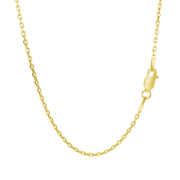 Sterling Silver Yellow Gold Plated Diamond Cut Cable Chain (1.40 mm) - alternate view 3