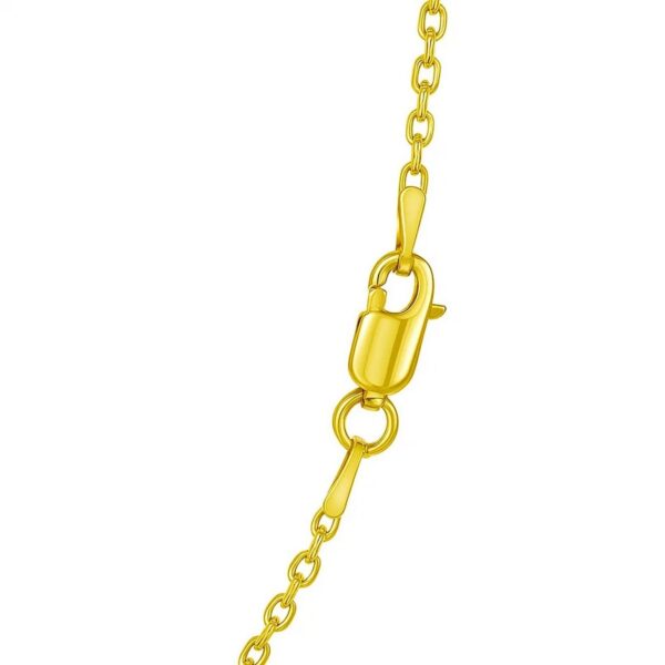 Sterling Silver Yellow Gold Plated Diamond Cut Cable Chain (1.40 mm) - alternate view 4