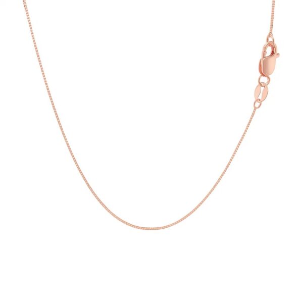 14k Rose Gold Classic Box Chain (0.45 mm) - alternate view 3