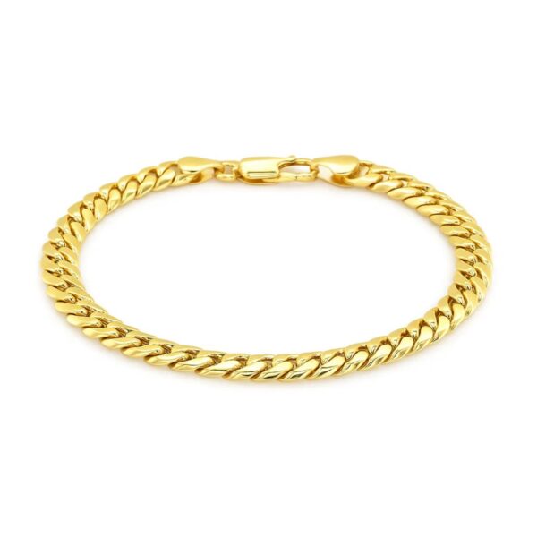 14k Yellow Gold Semi Solid Miami Cuban Bracelet (6.60 mm) - alternate view 2