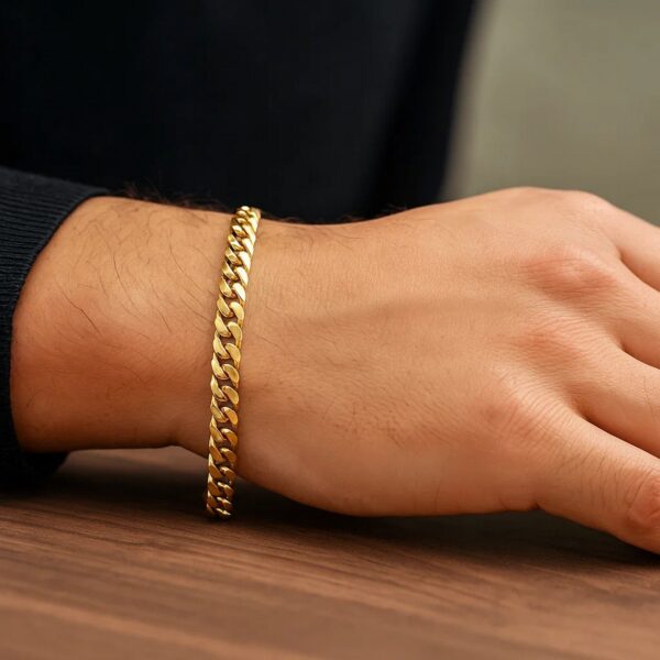 10k Yellow Gold Semi Solid Miami Cuban Bracelet (5.00 mm) - alternate view 4
