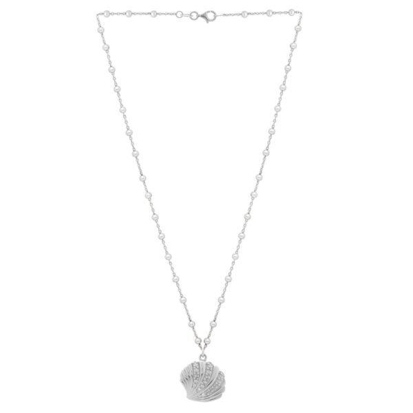 Sterling Silver Rhodium Plated Sea Shell Necklace - alternate view 2