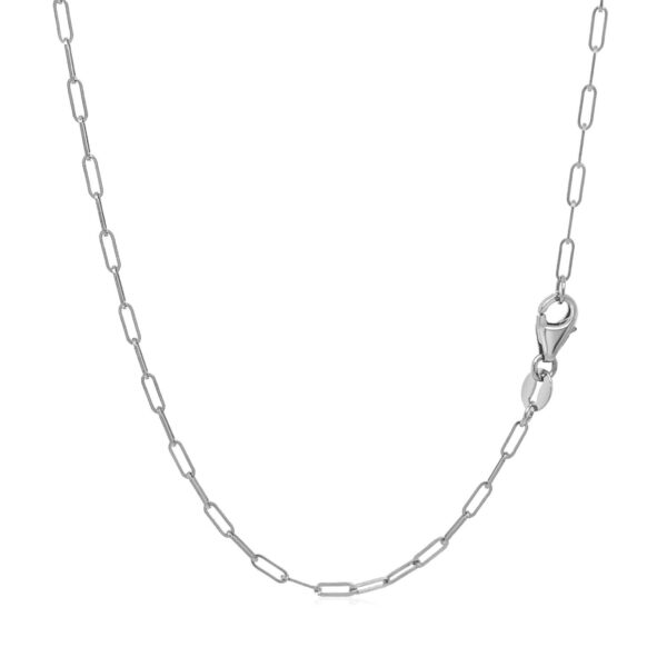 18K White Gold Fine Paperclip Chain (1.50 mm) - alternate view 3