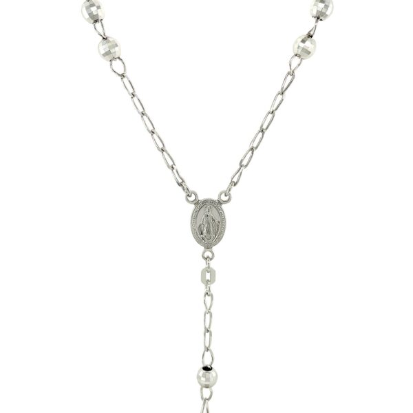 Rosary Chain and Large Bead Necklace in Sterling Silver - alternate view 2