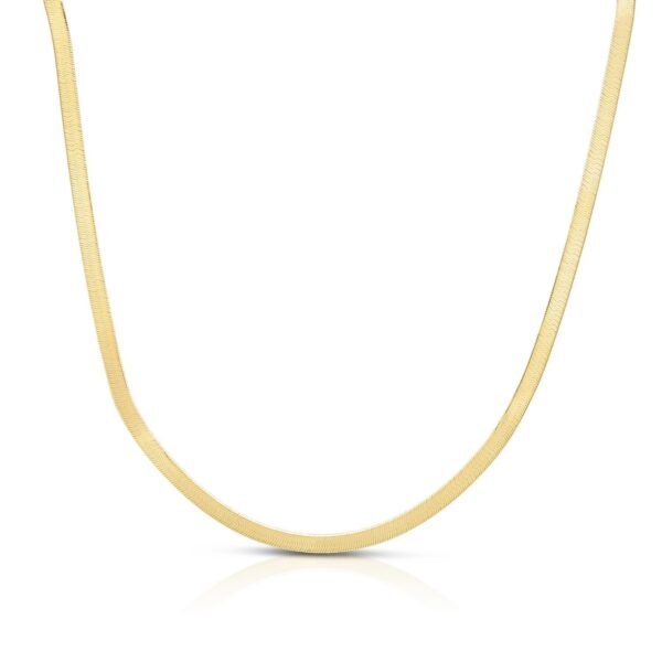 Sterling Silver Yellow Gold Plated Imperial Herringbone Chain (2.70 mm) - alternate view 2
