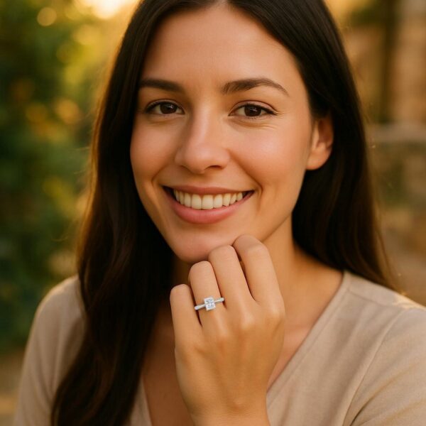 1 Carat Radiant Lab Grown IGI G/VS1 Diamond Solitaire Ring in 10K White Gold - alternate view 5