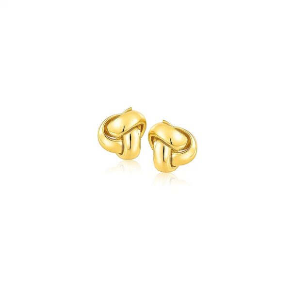 10k Yellow Gold Love Knot Stud Earrings(9mm)