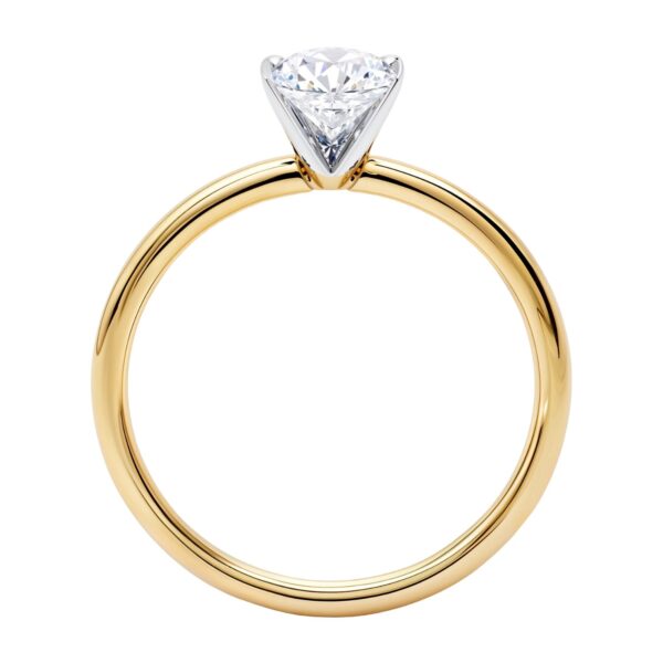 1 1/2 Carat Oval Lab Grown IGI G/VS1 Diamond Solitaire Ring in 10K Yellow Gold - alternate view 3