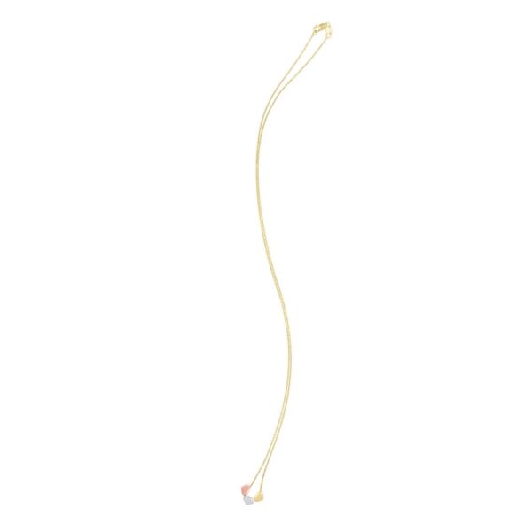 14K Tri Color Gold Triple Heart Necklace - Tri-Color Gold - alternate view 3