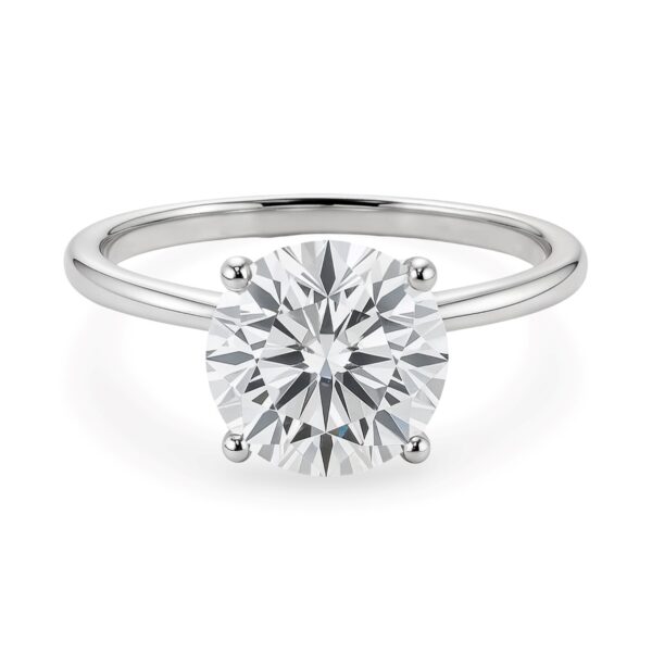 2 Carat Round Lab Grown IGI G/VS1 Diamond Solitaire Ring in Sterling Silver - alternate view 3