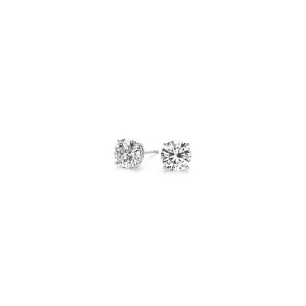 1/2 cttw Lab Grown Round Diamond Stud Earrings 14k White Gold (G/VS2) - alternate view 3