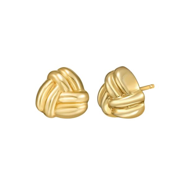 14K Yellow Gold Small Double Knot Earrings - alternate view 2