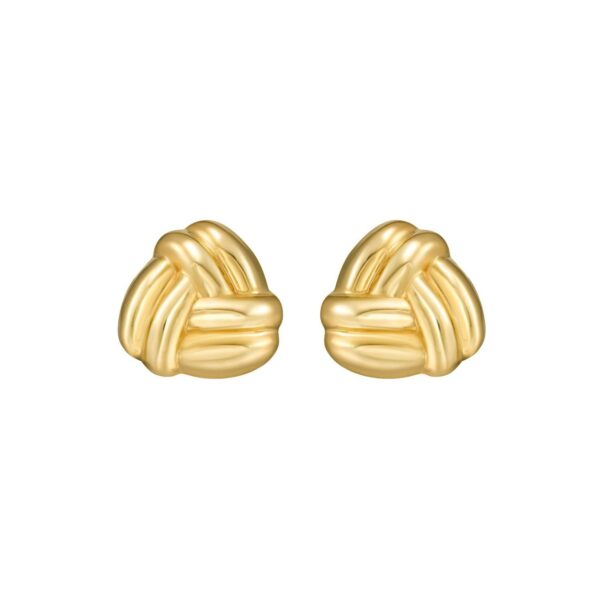 14K Yellow Gold Small Double Knot Earrings - alternate view 3