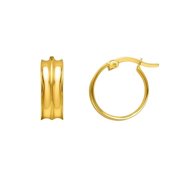 Medium Concave Hoop Earrings in 14K Yellow Gold - alternate view 2