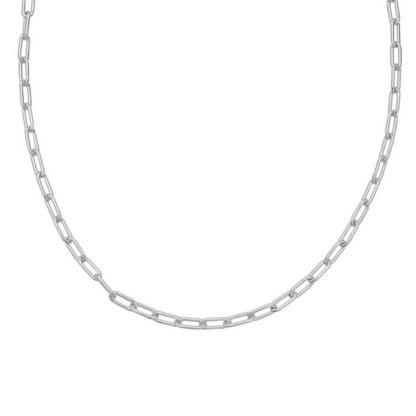 Sterling Silver Rhodium Plated Round Link Paperclip Chain (4.10 mm) - alternate view 3