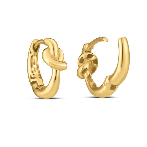 14k Yellow Gold Love knot Hoops - alternate view 2