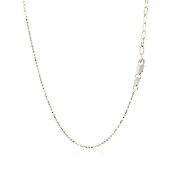 14k White Gold Necklace with Round Diamond Charms - alternate view 3