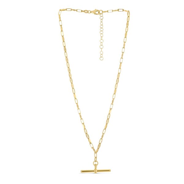 Sterling Silver Gold Plated Toggle Link Necklace - alternate view 2