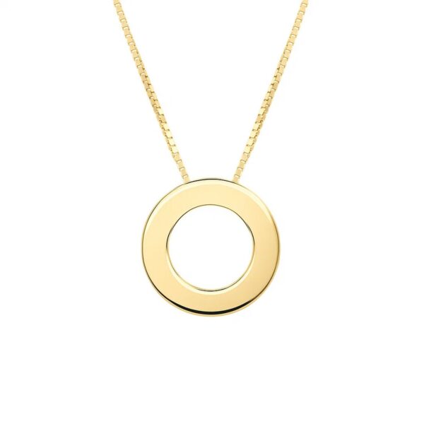 14K Yellow Gold Yours Truly Block Letter Initial O Necklace - alternate view 2