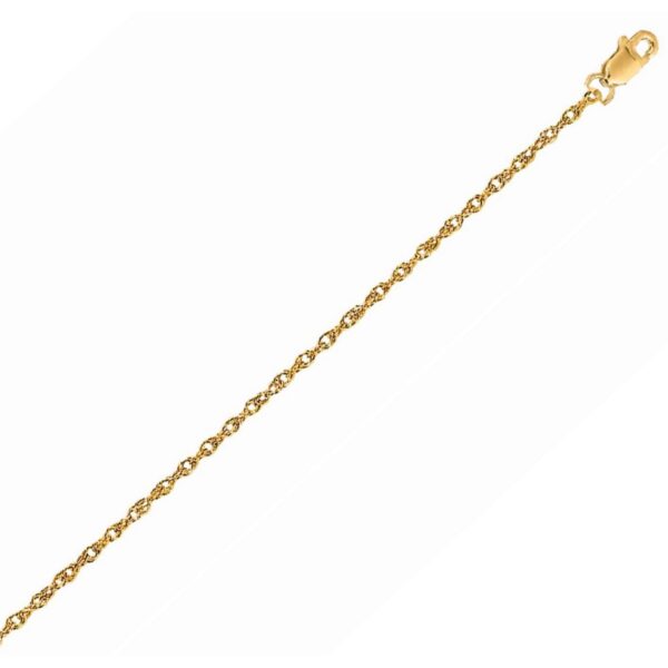 14k Yellow Gold Machine Rope Chain (1.10 mm)