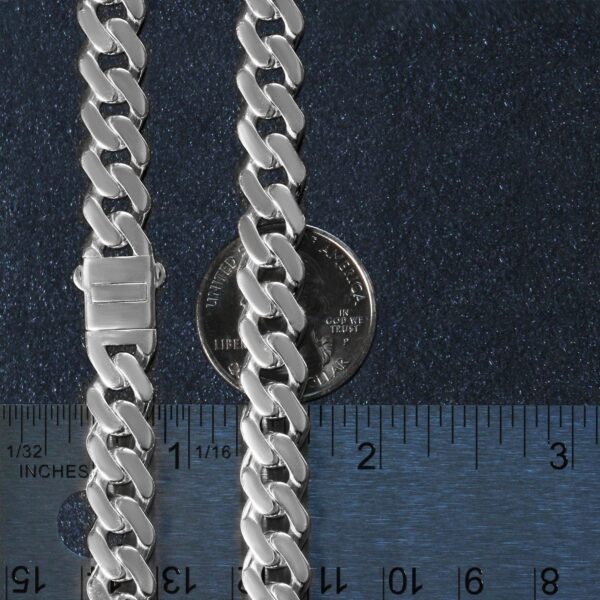 14k White Gold 22 inch Polished Curb Chain Necklace - alternate view 2