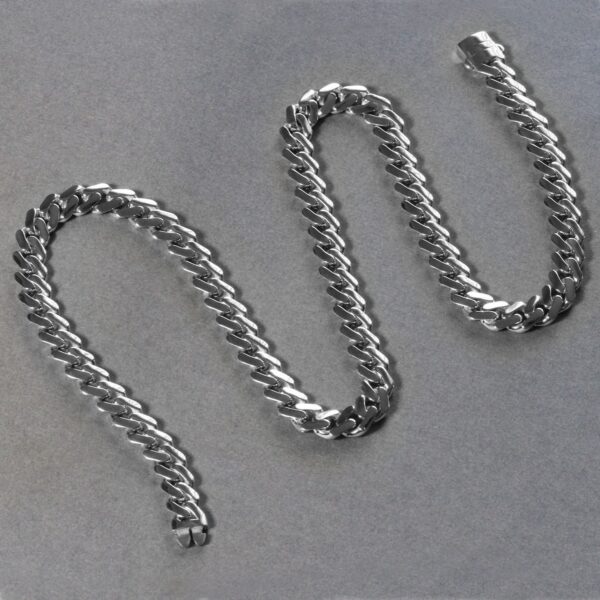 14k White Gold 22 inch Polished Curb Chain Necklace - alternate view 3