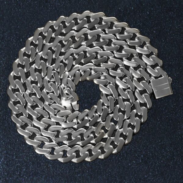 14k White Gold 22 inch Polished Curb Chain Necklace - alternate view 4