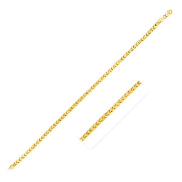 14k Yellow Solid Gold Diamond Cut Round Franco Chain (2.20 mm) - Yellow Gold