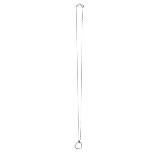 Blue Topez Baguette Heart Necklace in 14K White Gold - alternate view 2