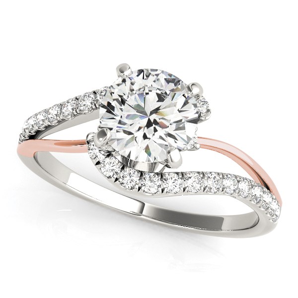 14k White And Rose Gold Bypass Shank Diamond Engagement Ring (1 1/3 cttw) - White &amp; Rose Gold