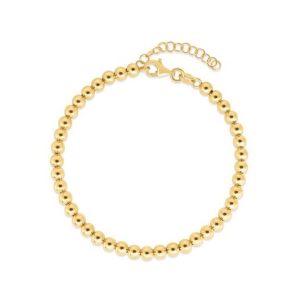 14k Yellow Gold Bead Chain Necklace(4mm) - alternate view 2