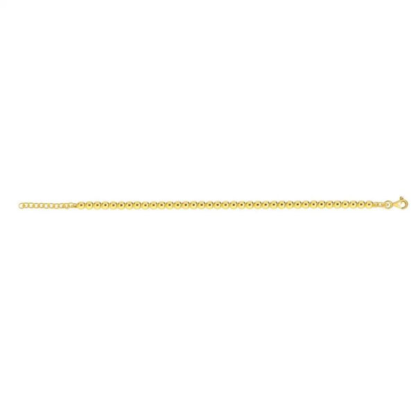 14k Yellow Gold Bead Chain Necklace(4mm) - alternate view 3
