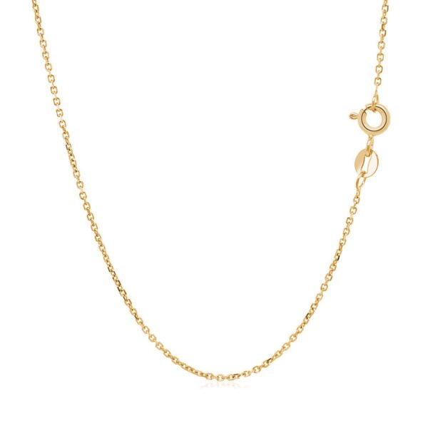 18k Yellow Gold Diamond Cut Cable Link Chain (1.10 mm) - alternate view 3