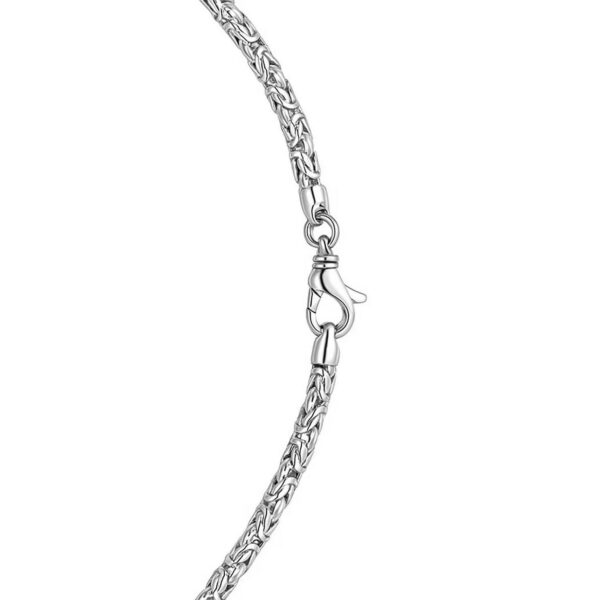 Sterling Silver Rhodium Plated Solid Round Byzantine Chain (3.20 mm) - alternate view 4