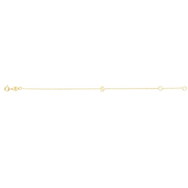 14K Yellow Gold Mini Initial S Bracelet - alternate view 2