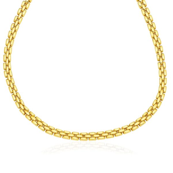 14k Yellow Gold Panther Chain Link Shiny Necklace - alternate view 2