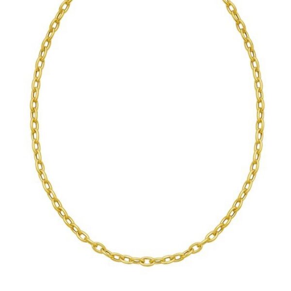 14K Yellow Gold Charm Lock Rolo Chain Necklace (5.10 mm) - alternate view 2