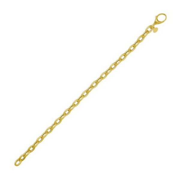 14K Yellow Gold Charm Lock Rolo Chain Necklace (5.10 mm) - alternate view 3