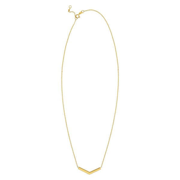 14K Yellow Gold Chevron Necklace - alternate view 2