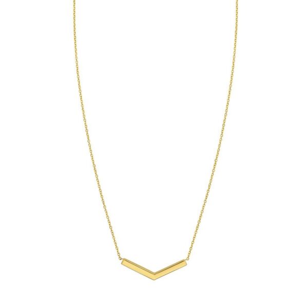 14K Yellow Gold Chevron Necklace - alternate view 3