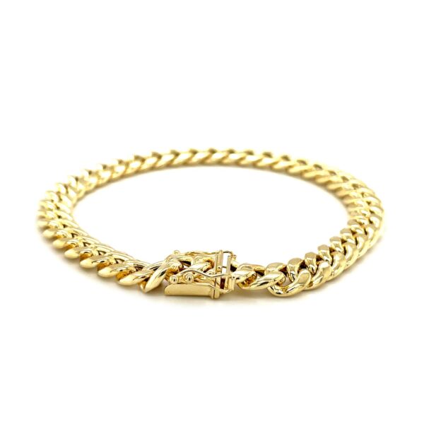 14k Yellow Gold Semi Solid Miami Cuban Bracelet (7.20 mm) - alternate view 3