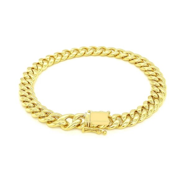 14k Yellow Gold Semi Solid Miami Cuban Bracelet (7.20 mm) - alternate view 4
