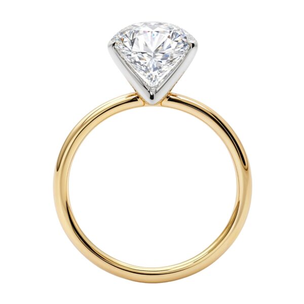 3 Carat Oval Lab Grown IGI G/VS1 Diamond Solitaire Ring in 10K Yellow Gold - alternate view 3