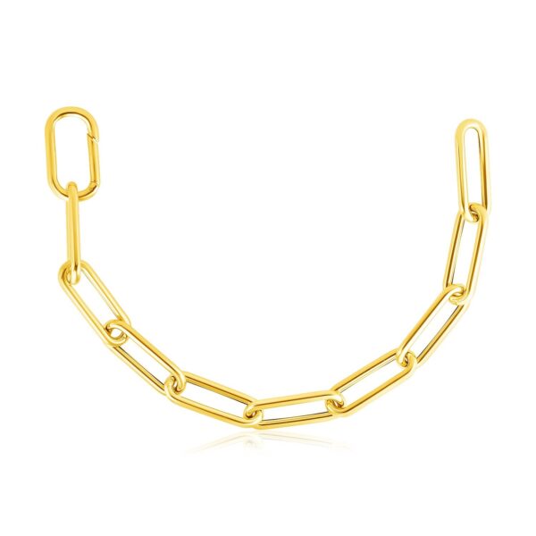 14k Yellow Gold Rounded Paperclip Chain Necklace - alternate view 2