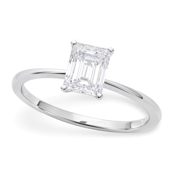 1 Carat Radiant Lab Grown IGI G/VS1 Diamond Solitaire Ring in 14K White Gold
