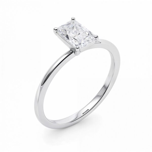 1 Carat Radiant Lab Grown IGI G/VS1 Diamond Solitaire Ring in 14K White Gold - alternate view 2